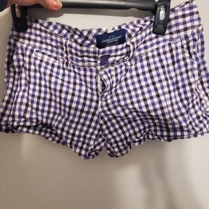 American Eagle Outfitters Purple Checkered Women's Shorts